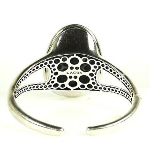 LAGOS NWT Gorgeous Caviar Sterling Silver Hinged Bracelet Size M - Picture 5 of 11